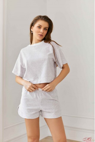 Комплект футболка с шортами из велюра с хлопком Your Touch VH-6228